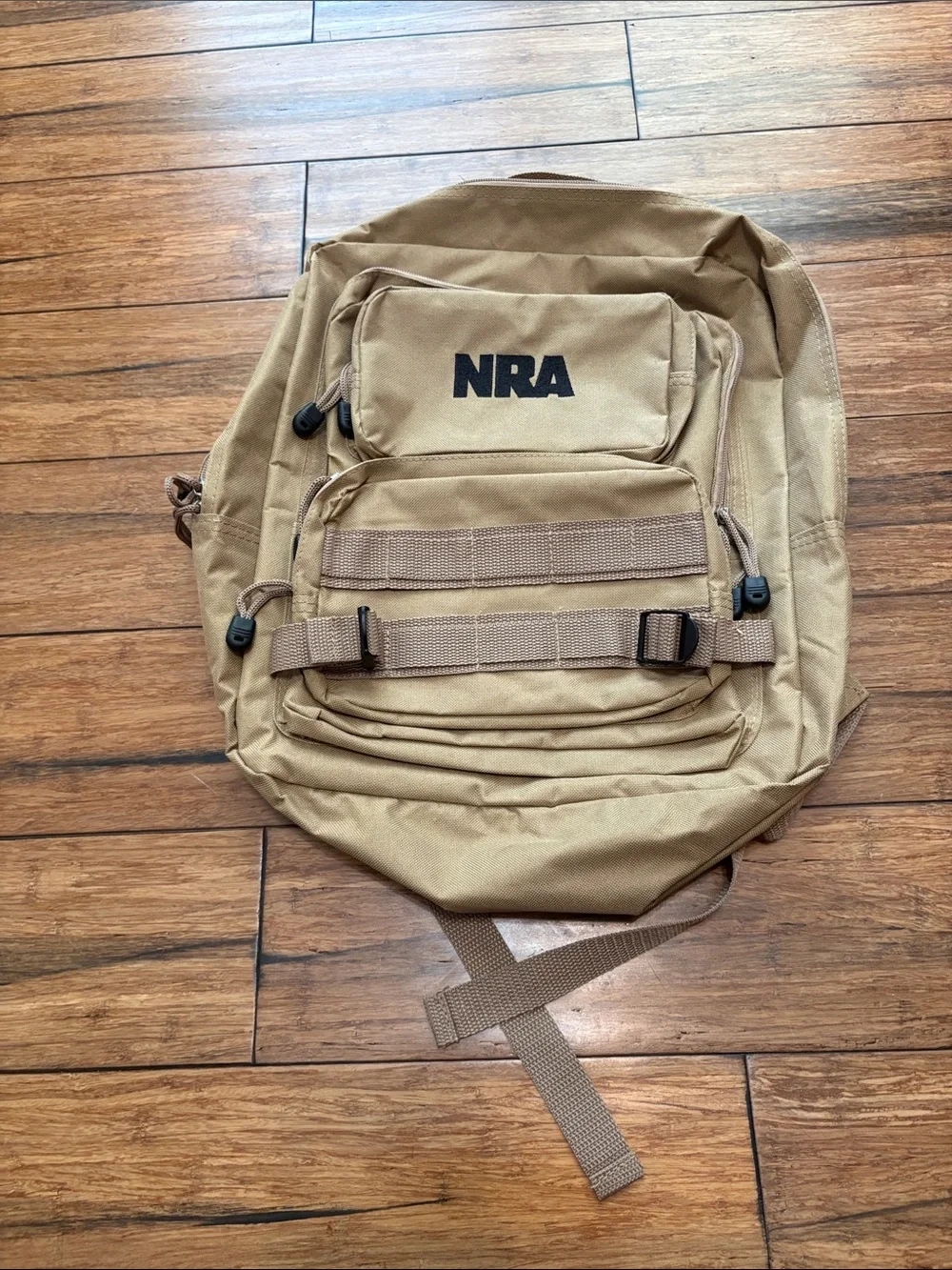 National Rifle Association NRA Backpack 15”X 12” Tan Tactical Gear Beige